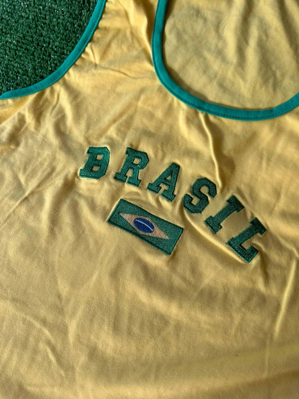 Geel-groen Brazil geborduurd tanktopje – photo 7